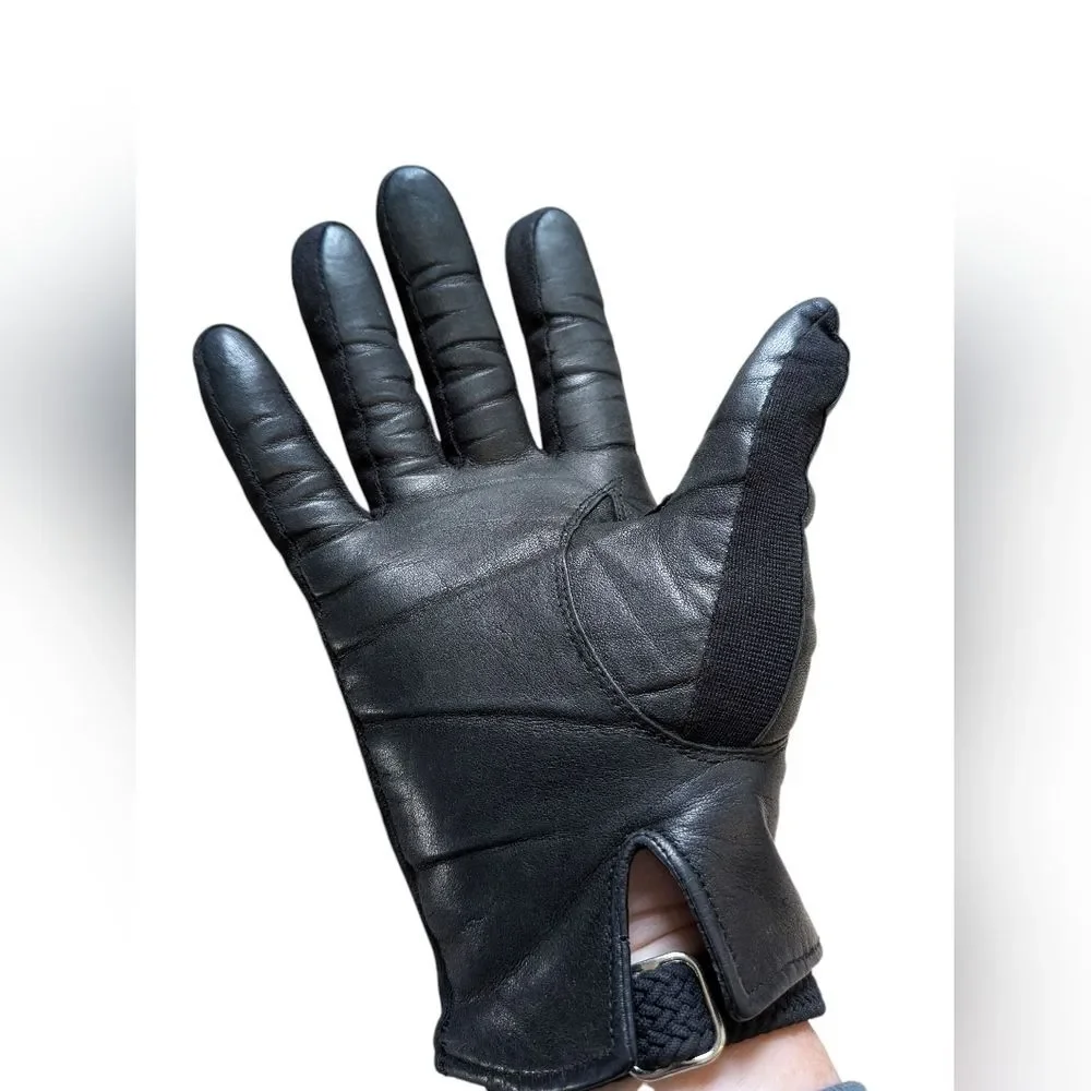 Vintage Genuine Leather Wool Lined Gloves Japan